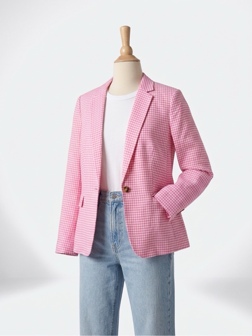 Talbots Pink Gingham Button-Down Shirt